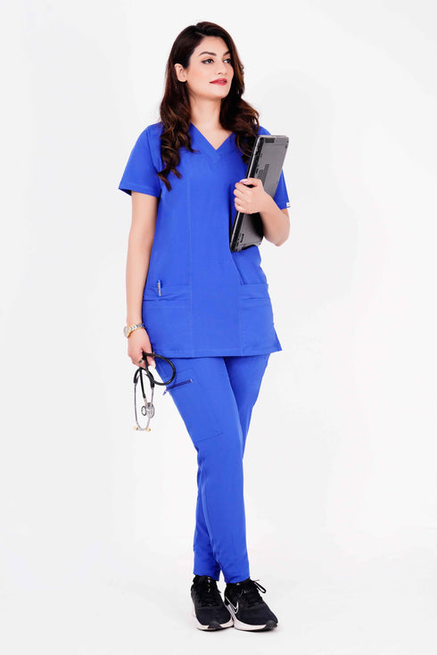 Women's 4-Pocket V-Neck Scrub & Jogger Pants